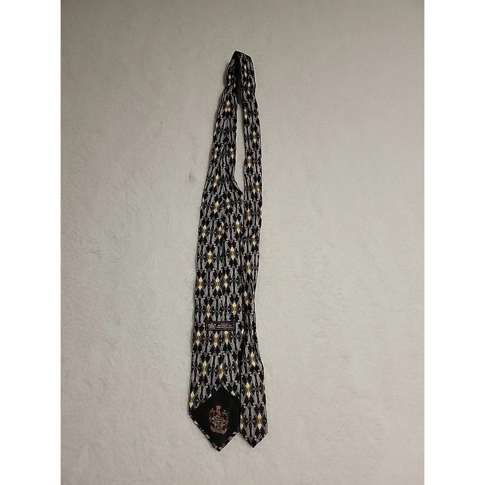 🇮🇹 Paolo‎ Gucci Silk Tie Vintage Made In Italy Elegant Print 